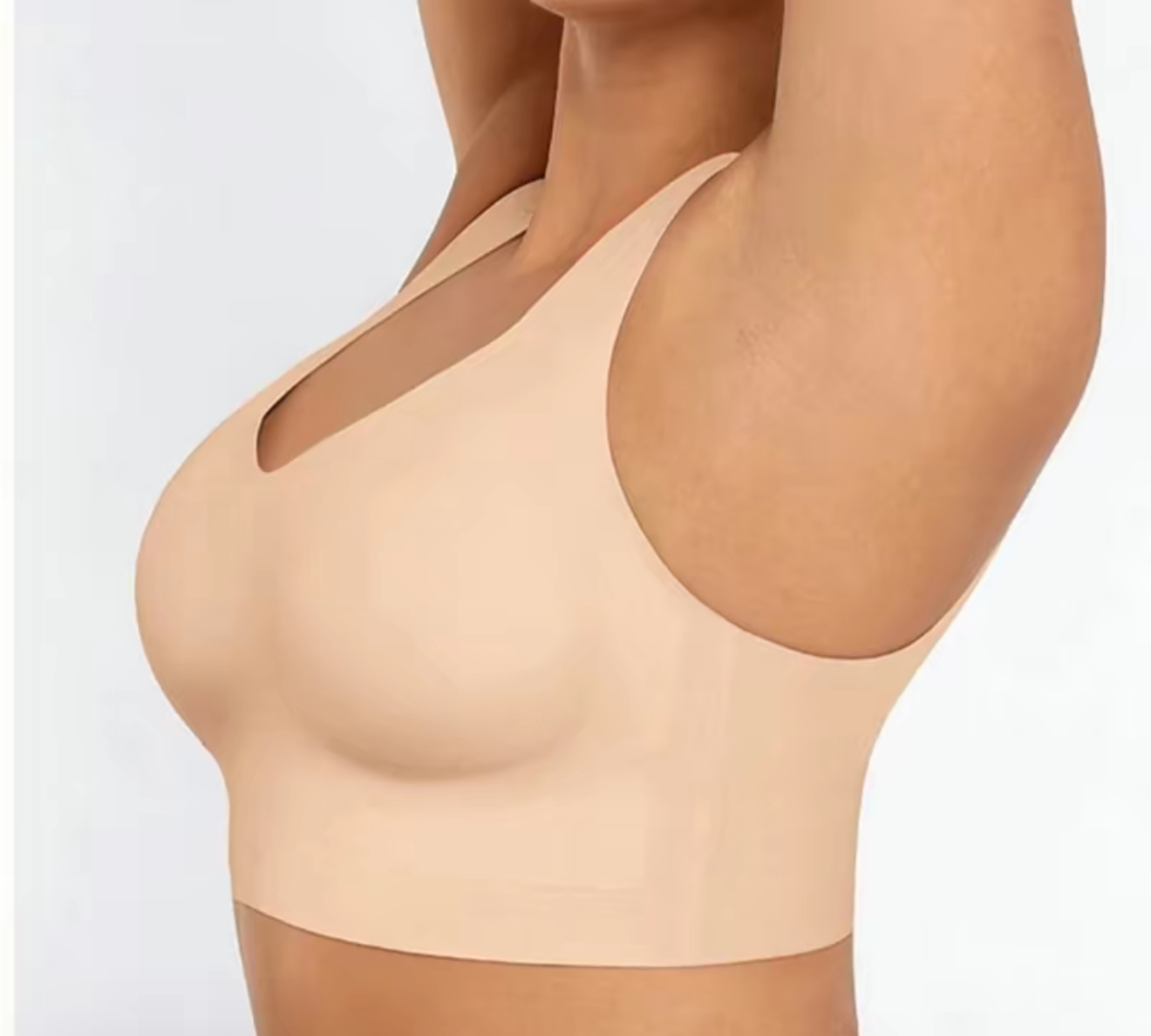 Seamless Comfort Bra Everyday Wear Soft Nude Color for Everyday Wear Comfort with Steel Bones & Adjustable Straps