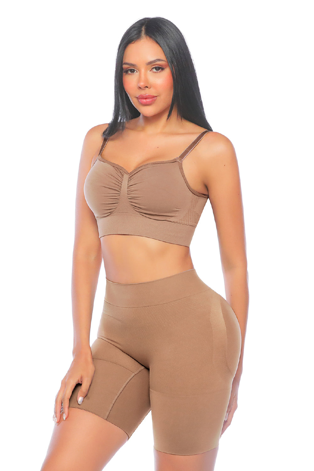 🆕 SHORT MOLDEADOR 🇺🇸 SMI4052CERO COSTURAS – BLACK Y COCOA REALCE NATURAL Y CONFORT DIARIO