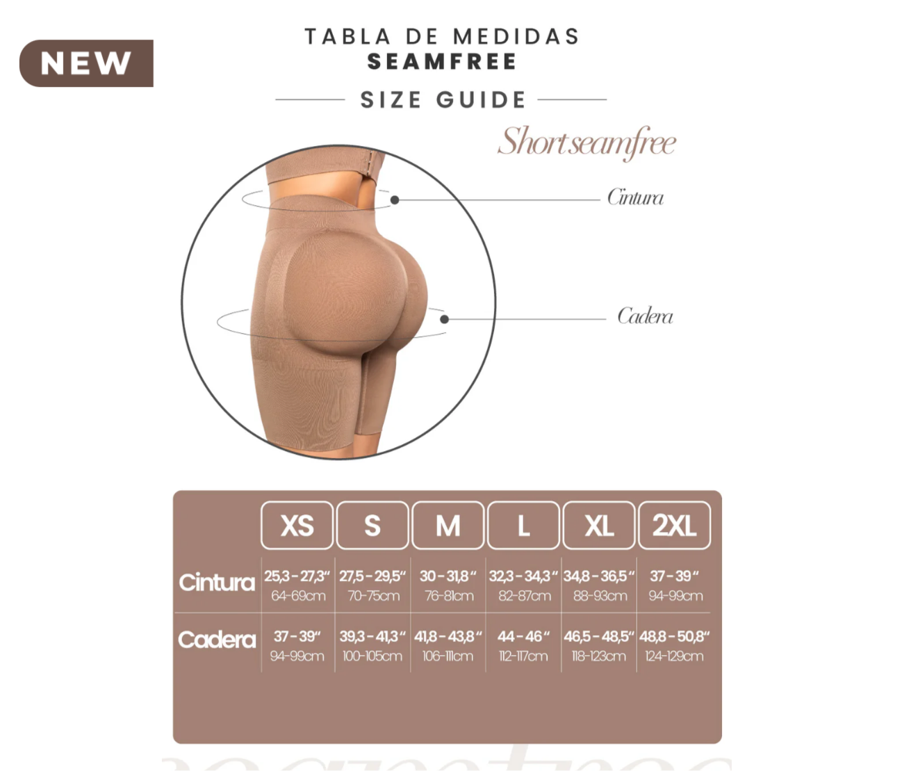 🆕 SHORT MOLDEADOR ‼️ 🇺🇸SMI4052CERO COSTURAS – BLACK Y COCOA REALCE NATURAL Y CONFORT DIARIO